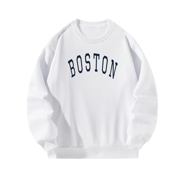 Sudadera básica de gran tamaño con cuello redondo para mujer, sudadera de otoño M