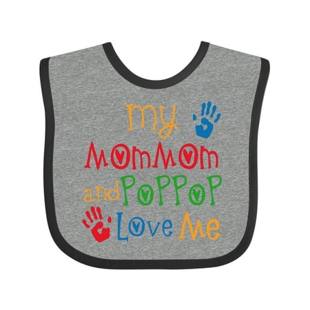 

Inktastic MomMom and PopPop Love Me Gift Baby Boy or Baby Girl Bib