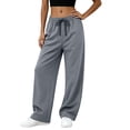 thumbnail image 3 of Asgosdo Women Pants High Elastic Waisted Drawstring Wide Leg Athletic Breathable Working Out Pants with Pockets, 3 of 5