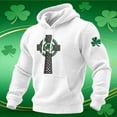 thumbnail image 2 of Mens Classic Irish Knit Hoodie With Pattern Sweatshirt Clothes, 2 of 4