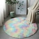 thumbnail image 3 of Alfombra redonda y esponjosa QFEI, gruesa de piel sintética para dormitorio, alfombra de pelo largo que no suelta pelusa, lavable y peluda, ideal para mesita de noche, sala de estar, color 60 cm, 3 of 7