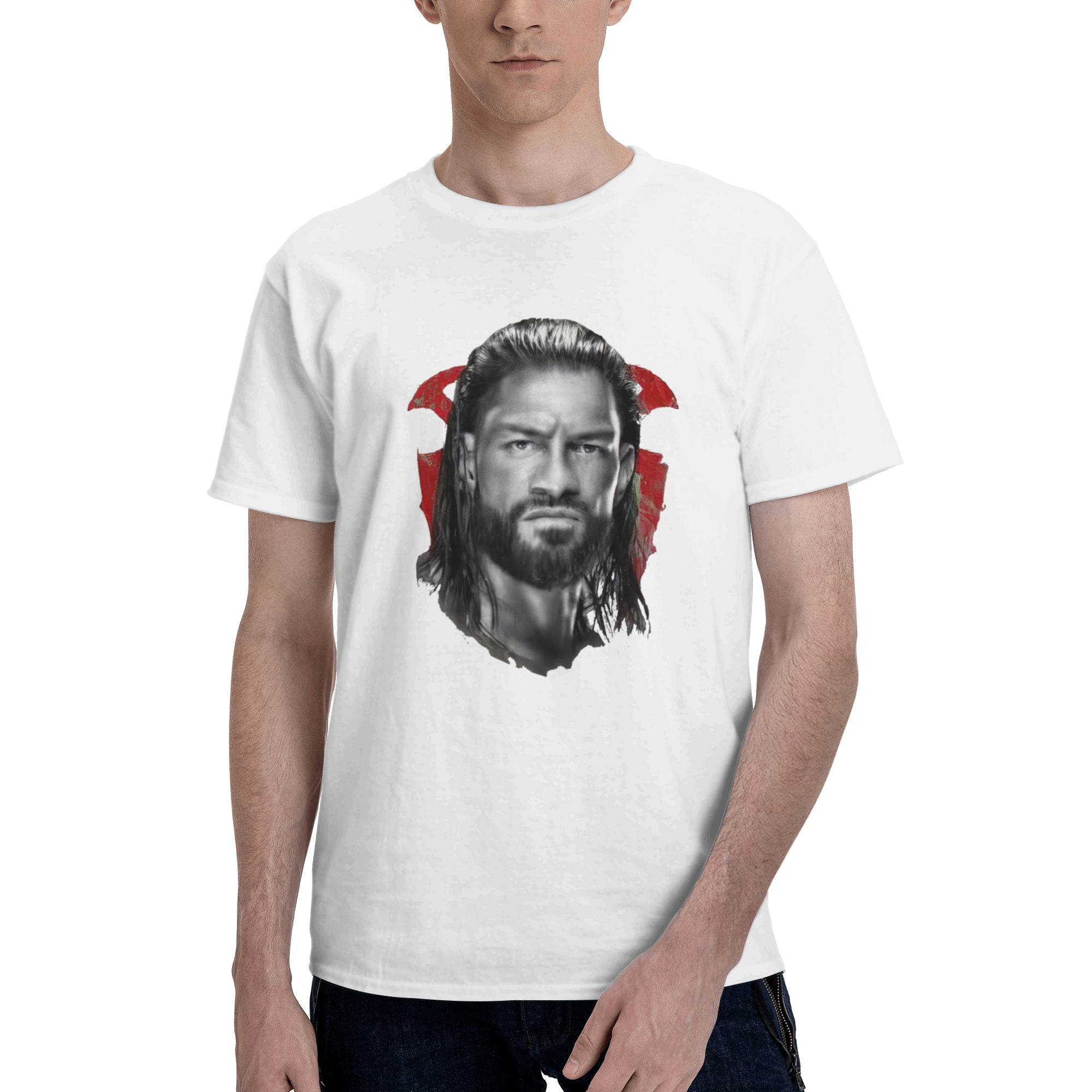 Forræderi Blinke skarp WWE Roman Reigns Black & White Face Photo Portrait T-Shirt - Walmart.com