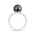 thumbnail image 2 of ANGARA Tahitian Cultured Pearl Bypass Ring with Diamond Halo in 14K White Gold for Women | June Birthstone, Birthday, Anniversary, Jewelry Gift for Women | Pearl Ring, 2 of 8