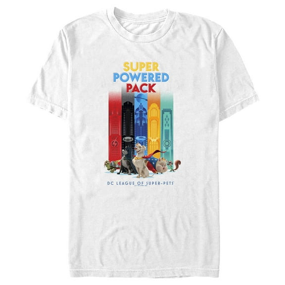 Men's DC League of Super-Pets Super Powered Pack  Graphic Tee White 2X Large