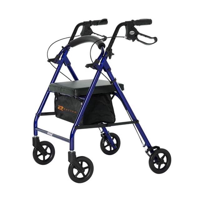 Rhythm Healthcare Siège de Déambulateur à 4 Roues Léger en Aluminium Royal, Bleuet