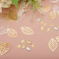 thumbnail image 4 of Uxcell 200Pcs Gold Leaf Ornaments Pendant, Metal Leaves Crafts for DIY, 4 of 6