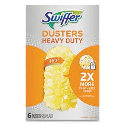 Swiffer Heavy Duty Dusters Refill, Dust Lock Fiber, Yellow, 6-Box