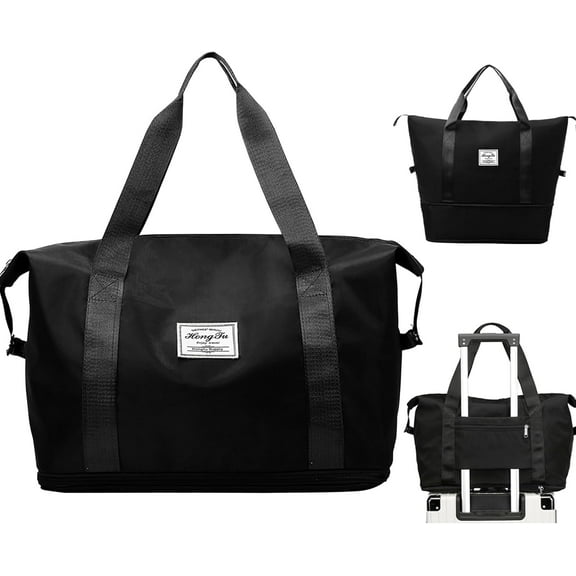 Travel Duffel Bag For Women and Men Waterproof Expandable Weekender Overnight Bag Carry on Tote Bag Dry Wet Separation Swim Sports Travel Gym Bag