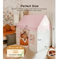 thumbnail image 5 of Large Kids Tent with mat, Star Lights, Tissue Garland, Play Tent Indoor & Outdoor, Kids Play Tent for Girl & Boy Aged 3+, Kids Tent for Toddler, 52" x35" x 52" Play House with Windows, Washable, Pink, 5 of 6