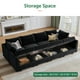 HONBAY Canapé-lit Sectionnel Convertible en Velours avec Rangement pour Salon, Noir – image 2 sur 7