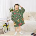 thumbnail image 6 of FORMRS Wearable Blanket Hoodie with Sleeves for Kids Cozy Flannel Sweatshirt, Yellow Christmas Gingerbread, 6 of 7
