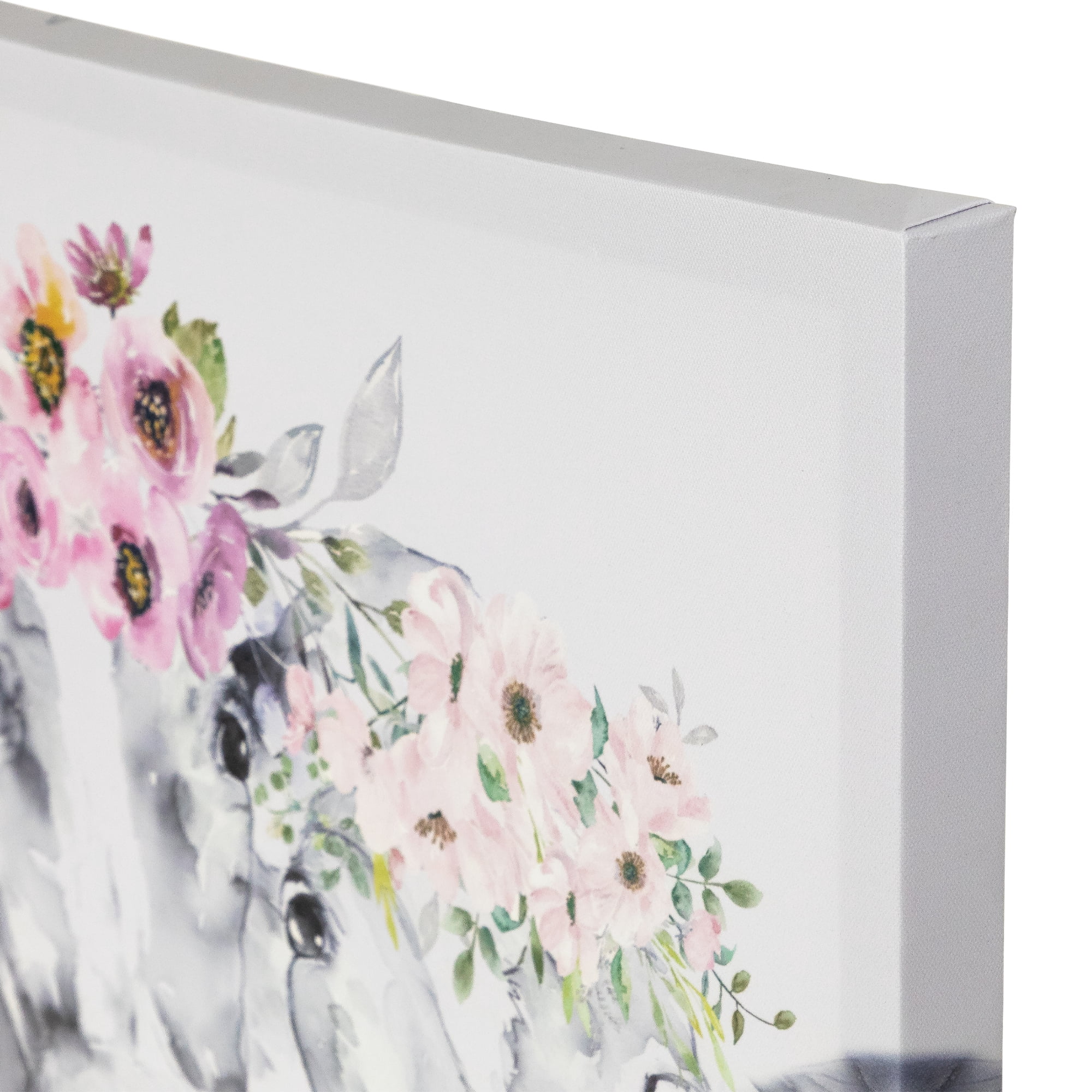Northlight Cows with Wildflowers Canvas Wall Art - 17.5" x 17.5"