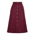 thumbnail image 6 of GERsome Women's Casual High Waist Button Front A Line Midi Skirt, 6 of 6