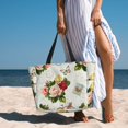 thumbnail image 3 of Wukai Vintage Bike Flower Butterfly Print Zipper Bag,large Beach Tote Bag,Waterproof Sandproof Bag,Grocery and Picnic Tote Travel Bag, 3 of 5