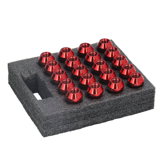 Lug Nuts, Anti Loosening One Piece Design Wheel Nuts Beautiful For Vehicle Red