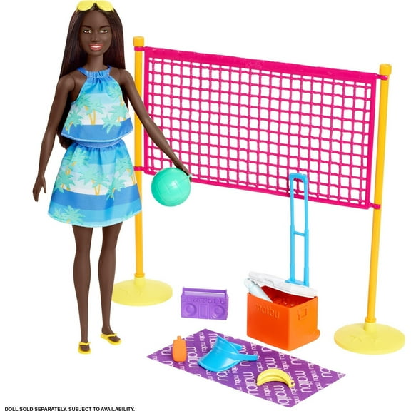 Barbie Loves The Ocean Beach Volleyball Playset with Accessories, Made From Recycled Plastics