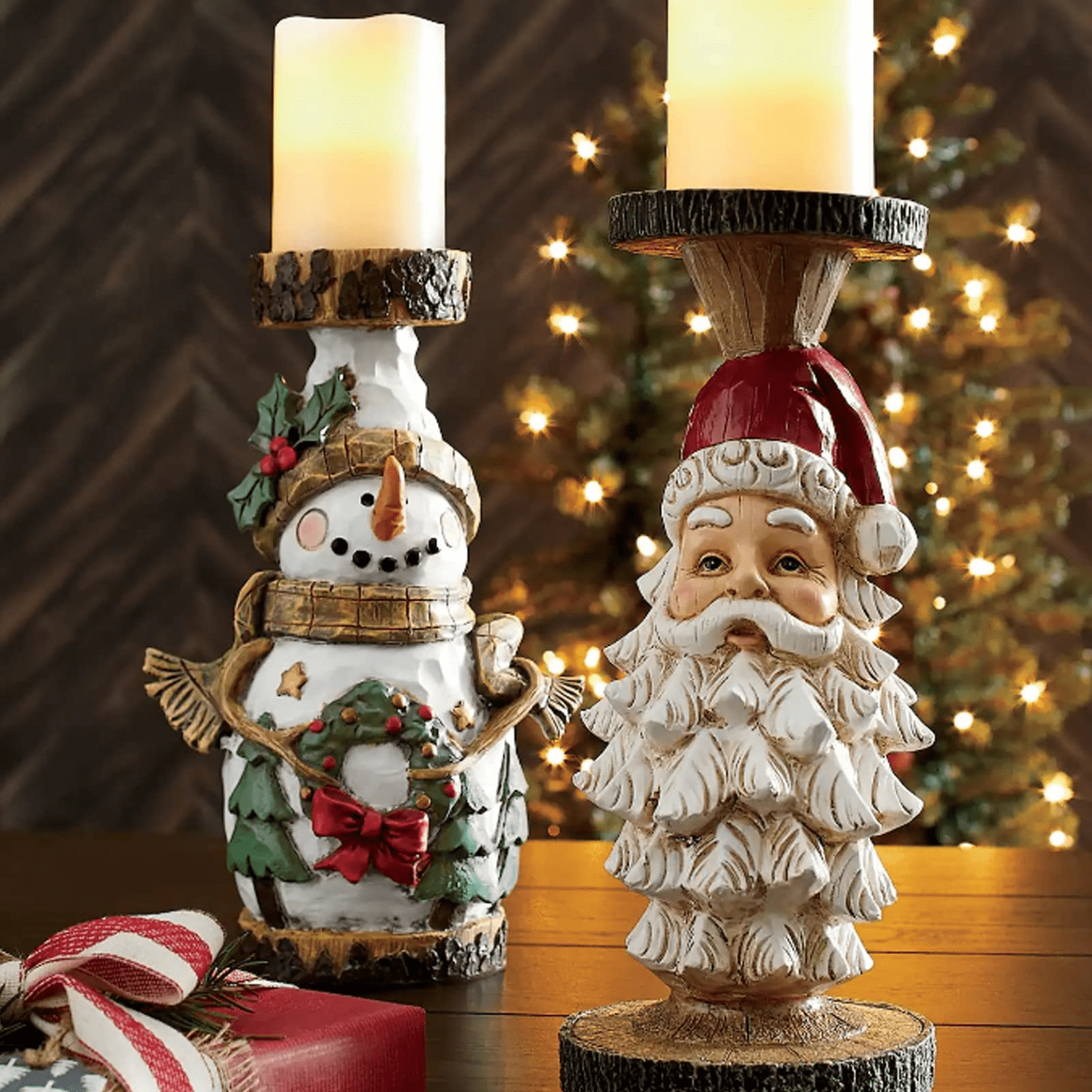 Cute Wooden Candlestick, Santa Claus and Elk Candle Holder, Cute Wooden  House Crafts, Candle Holders Decor for Table, Christmas - AliExpress