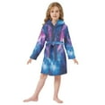 thumbnail image 6 of FORMRS Niños Bathrobe Unisex Hooded Robe Soft Plush Pajamas Sleepwear, Size 2-3T, Galaxy Pattern, 6 of 7
