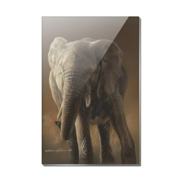 African Elephant Painting Rectangle Acrylic Fridge Refrigerator Magnet