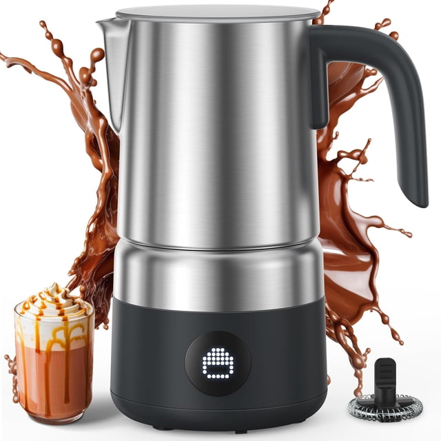 Espumador y vaporizador de leche AMZCHEF mejorado de 600 W y 500 ml
