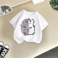 thumbnail image 5 of Toddler Girl Shirts Kid Outwear Graphic Round Neck Short Sleeve Tee Summer Casual Girls' Tops, Tees White 11 Years-12 Years, 5 of 5