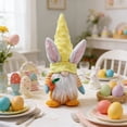 thumbnail image 7 of Beautynvta Easter Plush Toy, Cute Gnome Doll with Rabbit Ears, Soft Standing Gnome Faceless Doll Holding Carrot, for Spring Table Ornament Home Decor, Yellow, 7 of 7