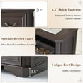 thumbnail image 6 of Farmhouse 48" Tall 5 Drawers Dresser for Bedroom, Wood Rustic Chest of Drawers, Closet Storage Dressers Organizer, Living Room, Hallway, Dark Brown, 6 of 6