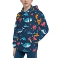 thumbnail image 2 of Haiem Ocean Floor Animals Pattern Boys Hoodie, Youth Pullover Hooded Sweatshirt, Kangaroo Pocket Hoodie for Kids Girls -Medium, 2 of 6