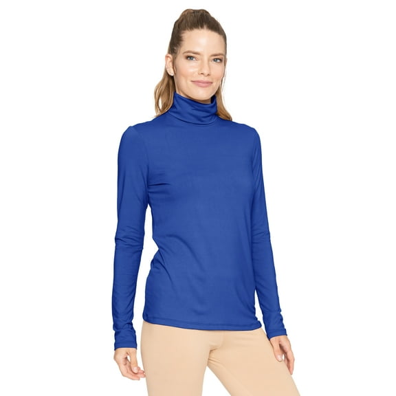 Stretch Is Comfort Women's Warm Long Sleeve Turtleneck Top Royal Blue Small