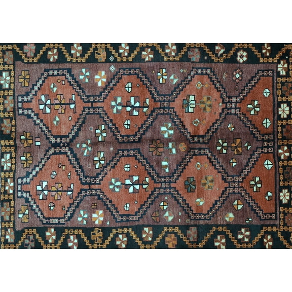 Ahgly Company Indoor Rectangle Persian Light Blue Traditional Area Rugs, 5' x 7'