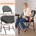 thumbnail image 6 of Ataucjin 4 Pack Metal Frame Padded Folding Chairs Comfortable Portable Foldable Chairs With Pu Leather Cushion And Back For Indoor Outdoor Home Office Wedding Party Events, 6 of 7