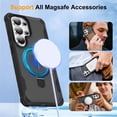thumbnail image 5 of For Samsung Galaxy S26 Ultra 5G (Compatible With MagSafe)  With Invisible Magnetic Metal Kickstand Ring Holder Four Corner Airbag Anti Fall Protective Cover,Black,For Galaxy S26 Ultra 5G, 5 of 7