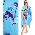thumbnail image 1 of Large Beach Towel, 180 x 100cm Beach Towel, Microfiber Towel, Anti-Sand Quick Drying Beach Towel for Beach/Pool/Beach Chairs (Coconut Trees and Dolphi, 1 of 5
