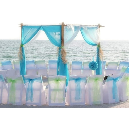 

BITFLY 20pcs organza chair back cloth Decor wedding supplies decoration creative party decoration