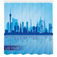 thumbnail image 3 of Ambesonne Las Vegas Shower Curtain, American City Silhouette, 69"Wx75"L, Pale Blue and Blue, 3 of 3