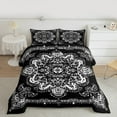 thumbnail image 2 of Manfei Retro Paisley Floral Bedding Comforter Set,Vintage Damsk Twin Comforter Sets,White Black Bedding Set For Men Women,Super Cozy Room Decor Reversible,2pcs, 2 of 8