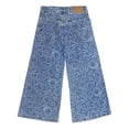 thumbnail image 5 of KIDSCOOL SPACE All Over Smiling Face Print Girls Wide-leg Denim Pants, 5-14T Elastic Waist Loose Leg Jeans,Light Blue,8-9 Years, 5 of 6