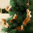 thumbnail image 4 of 2 Pcs Cute Furry Christmas Squirrel Ornaments Woodland Animal Faux Fur Plush Hanging Ornament Simulation Forest Animal Christmas Tree Decoration for Holiday Xmas Tree Home Indoor Party Gift，Style 10, 4 of 6