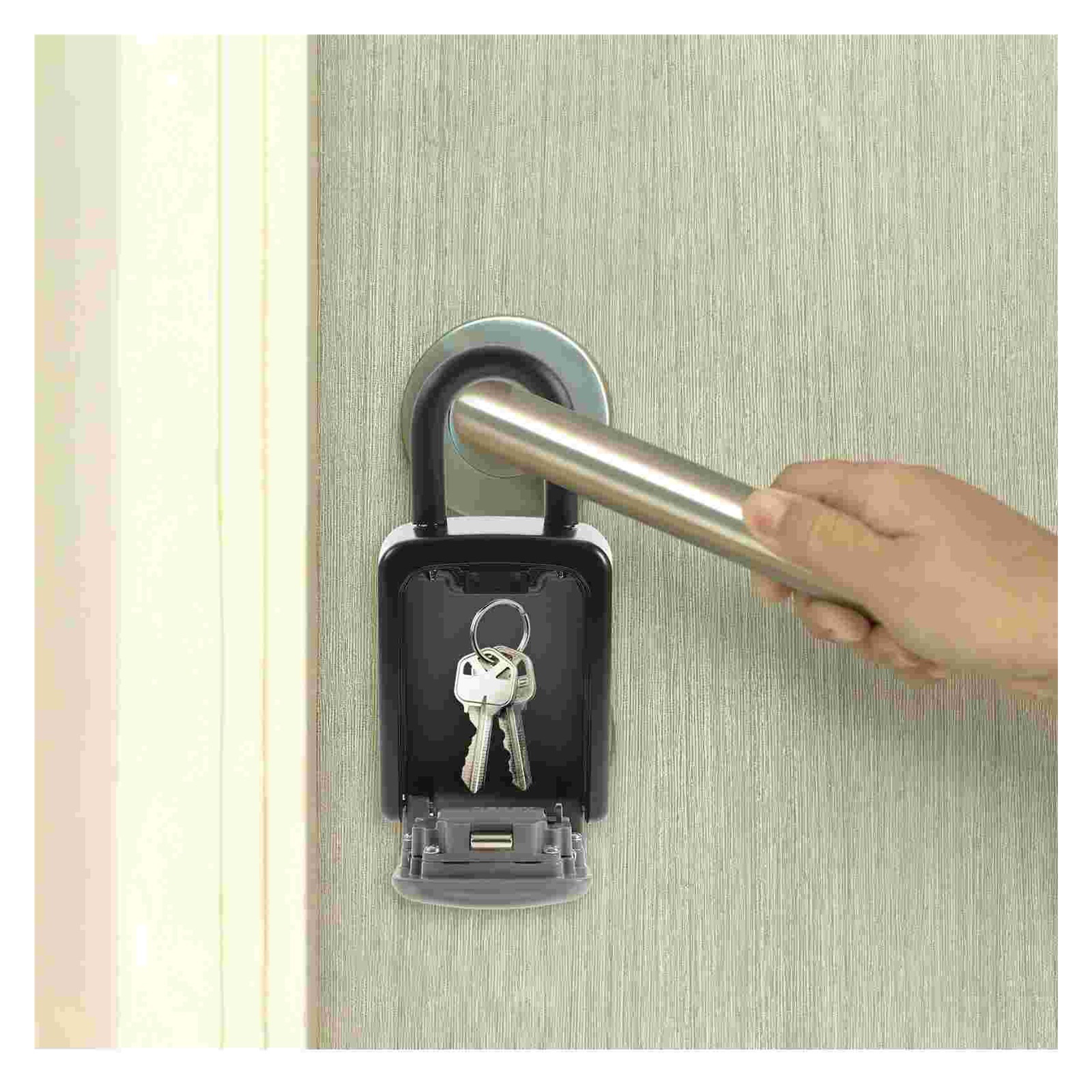 Key Safe Box Outdoor , Lock Key Safe Storage Package Outdoor Wall Mount Cell Locker Money Portable House Code Hider Fireproof Metal Office Mounted