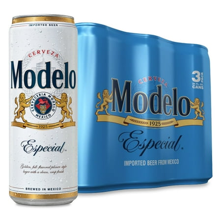 Modelo Especial Mexican Lager Import Beer, 3 Pack, 24 fl oz Aluminum Cans, 4.4% ABV