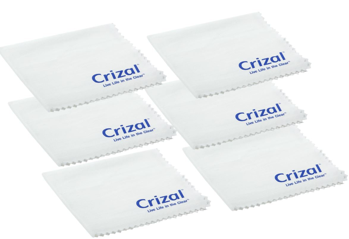 Crizal Microfiber Eyeglasses Lens Cleaning Cloth w/Case 6 Pack