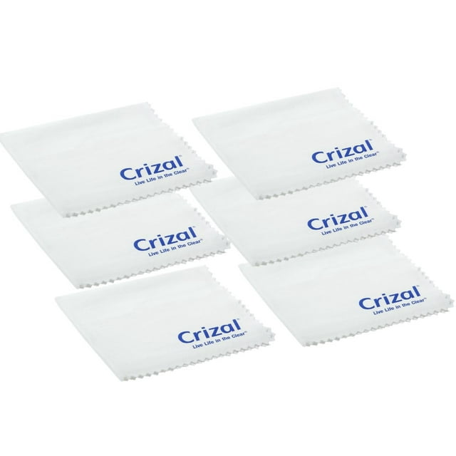 Crizal Microfiber Eyeglasses Lens Cleaning Cloth w/Case 6 Pack
