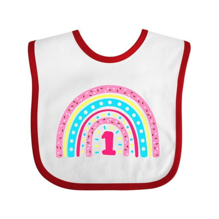 

Inktastic 1st Birthday Rainbow with Sprinkles Gift Baby Boy or Baby Girl Bib
