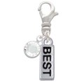 thumbnail image 2 of Delight Jewelry Silvertone Best - Silvertone Clip on Charm with Clear Crystal Drop, 2 of 4