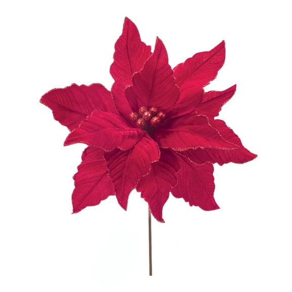 Melrose International LLC Poinsettia Stem (Set of 2) 24"H Polyester