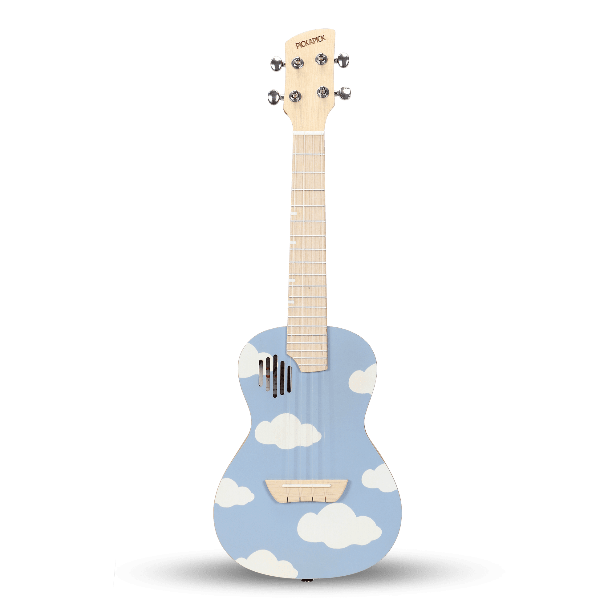 PICKAPICK Concert Ukulele UC23 ,23 Inch Solid Top Spruce Ukulele with Gig Bag, Strap & Heart Pick, Easy to Play for Beginners (Blue Cloud)