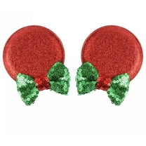 Christmas Minnie Ears Hair Clip, Red Minnie Ear Clips, Holiday Mickey Ears Hair Clip, Disney Kids Minnie Ears clips, Minnie Ears, Minnie Ears