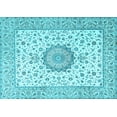 thumbnail image 1 of Ahgly Company Indoor Rectangle Medallion Light Blue Traditional Area Rugs, 7' x 9', 1 of 4