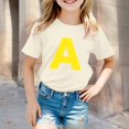thumbnail image 2 of Toddler Kids T-Shirts Stylish Letter Printed Round Neck Short Sleeve Multicolor Tee Boys Children Girls Summer Minimalist Everyday Wear Leisure T-Shirts，3 -4 Years, 2 of 4