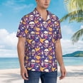 thumbnail image 3 of Balery rock Skull record Camisas hawaianas de manga corta para hombre, camisas playeras de corte holgado, camisas de vacaciones con botones,Medium, 3 of 7